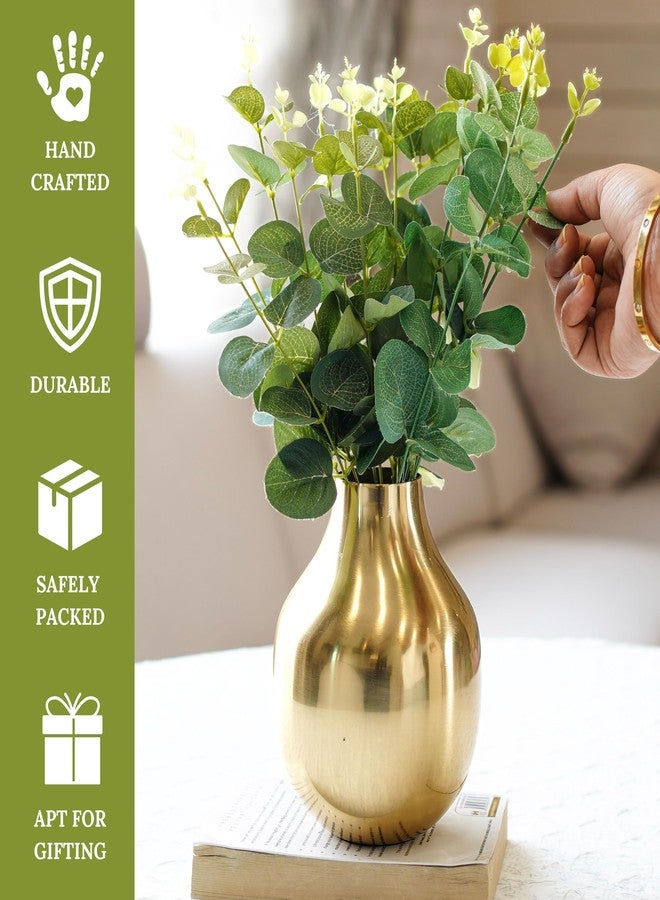 Behoma Metal Flower Vase for Home Decor Living Room Kitchen Office Wedding | Round Shape Metal Table Decorative Flower Pot Gold Colour Small (Flower not Included) - Image 5